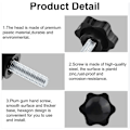 Miniatyrbilde 4 av 5: 6-pakning M8x25 mm vingeskruer, riflet plaststjerneknapp vingeskrue
