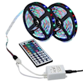 Miniatyrbild 1 av 5: LED-ljusremsa RGB-set 10 meter 44 knappar fjärrkontroll Färgglad Marquee-set