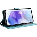Miniatyrbillede 3 af 5: Pungetui til Samsung Galaxy A55 5G, Premium PU Læder Magnetisk Flip Beskyttende Etui med Kortplads Stativfunktion