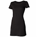 Miniatyrbilde 2 av 3: Skinni Fit Dame/Kvinner Scoop Neck T-skjorte Kjole XL Svart XL Black