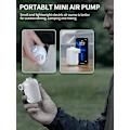 Miniatyrbillede 2 af 5: Hvid - Elektrisk luftpumpe, Mini bærbar USB elektrisk luftpumpe, Camping oppustning og hurtig tømning, 4 oppustelige dyser, Velegnet til madrasser /