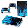 Miniatyrbillede 1 af 2: PS5-klistermærker, hud, wrap, dekal, beskyttelse til Playstation 5-controller Blue Flame