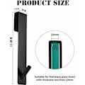 Miniatyrbilde 2 av 5: Dusjkroker, 2 stk dusjveggkroker, håndklekroker uten boring, baderomsdørskroker, rustfritt stål, for glasstykkelse 6-12 mm, svart