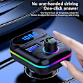 Miniatyrbillede 2 af 5: Bil Bluetooth 5.0 Fm-sender Hurtig Usb-billader Mp3-afspiller Trådløs håndfri bilsæt (FMY)