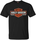 Harley-Davidson herre Elongated Orange Bar & Shield sort T-shirt 30290285 L