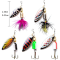 Miniatyrbillede 2 af 6: 20 stk fiskedrag Spinnerbait til aborre ørred laks gedde hård metal Spinnerbeten kit med fiskeboks