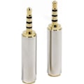 Miniatyrbillede 2 af 2: 2-pak 3,5 mm 1/8 tommer jackstik til 2,5 mm TRRS han-stikadapter
