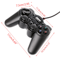 Miniatyrbillede 4 af 5: Kabelforbundet Gamepad USB 2.0 Game Controller Gaming Joypad Joystick Control til PC Computer Laptop Gamer Sort Spilkonsol