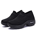 Miniatyrbillede 1 af 4: Fjäder - Flade Slip-on Platform, Mesh Sock Sneakers, Sko (Sæt 1) Sort-A 36 Black-A