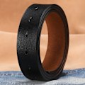 Miniatyrbillede 1 af 10: Ægte læderbælte uden spænde 01 Black 3.3cm