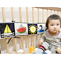 Miniatyrbilde 2 av 5: Svart og hvit sensorisk baby høykontrast babybøker egnet for tidlig utdanning baby leker 3D bite- og rivepapir ikke-R