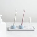 Miniatyrbillede 2 af 5: Mini keramisk tandbørsteholder til par, håndlavede badeværelser