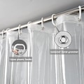 Miniatyrbillede 2 af 4: Ekstra lang gennemsigtig bruseforhæng 180x200cm, Transparent
