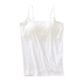 Miniatyrbillede 1 af 5: Damtanktop med indbygget BH Justerbare Spaghetti Stropper Tank Top til Kvinder Formel Daglig Fest Bal Hvid White 3XL
