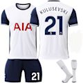 Miniatyrbillede 4 af 5: 2425 Tottenham Hotspur Hjemmebanetrøje Kortærmet Fodboldtrøje - Sæt - Nr. 7 Son Heung-min 17 Romero Nr. 7 + Strømper 20(110-120cm)