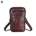 Miniatyrbild 1 av 11: Lädermodetelefonväska för män - Bältesväska Crossbody Midja P - lager brown One-size