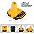 Miniatyrbillede 5 af 5: DM18D DCA1820 Batteriadapter med USB-port til Dewalt 20V/18V og Milwaukee M18 18V Lithium-ion batterier, kompatibel med DCB204 DCB205 batterier.