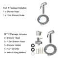 Miniatyrbilde 3 av 5: Dusjhode Toalett Bidet Sprøyte Håndholdt Kran SET 2