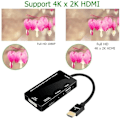 Pikkukuva 4 / 5: 3-i-1 HDMI till VGA DVI HDMI med ljud 3,5 mm mikroadapterkabel Black