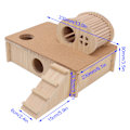 Miniatyrbilde 6 av 8: Trehus med stige for hamster, slitesterk hamsterplattform med gjemmested for små dyr chinchilla kanin-XF7-