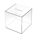 Miniatyrbild 1 av 7: 12cm Spargris Akryl Transparent Dammtät Kub Pengar Boxar Förvaring Pengar Sparbössa