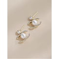 Miniatyrbillede 4 af 4: C-brev øreringe Diamant Perle øreringe Cc klassiske øreringe gaver Style 1