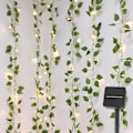 Miniatyrbild 1 av 5: Solcells drivna ljusslingor 5M 50 LED konstgjord murgröna slinga för