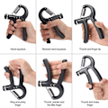 Miniatyrbilde 3 av 5: Håndtrener, håndtrening, justerbar grepstyrketrener underarm treningsenhet-SS1- grey
