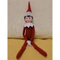 Miniatyrbillede 3 af 3: Elfdockan Julepynt Børnegave Overraskelse Plysjlegetøj Ferie Reindeer Elves Rosa Røde Farver_a Red girl