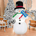 Miniatyrbillede 3 af 4: 180cm Oppustelig Snemand, Julefigur der Ryster, Juledekoration Figur med LED-Lys C