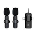 Miniatyrbillede 1 af 5: Professionel 3 i 1 trådløs Lavalier-mikrofon 2 microphone