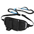 Miniatyrbilde 3 av 5: Hundpromenader Fanny Pack med handsfree kobbel Justerbar løpe midje Pack Svart-SS1-