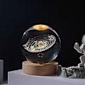 Miniatyrbillede 5 af 5: 3D krystalkugle dekoration skrivebordslampe (6 cm kugle+sokkel) USB udskårne krystaldekorationer