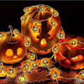 Pikkukuva 5 / 5: Halloween-valosarja, 20 lediä Halloween 3d-kurpitsavalosarja