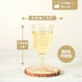Miniatyrbillede 5 af 5: 50 klare hårde plastikvinglas med guldglimmer (170 ml) - robuste, genanvendelige - fødselsdag, bryllup, jul, nytårsfest, fest-FA5-