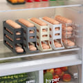 Miniatyrbild 4 av 9: 4-lagers kylskåpsäggställ Äggdispenser Automatisk rullande äggbricka Förvaring 30 äggbehållare Gray