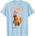 Sjov T-shirt med kyllingehumor blå blue-FA- blue M