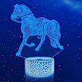 Miniatyrbilde 2 av 4: 3D Hest LED Nattlys Lampe Illusionslys 16 Farger