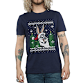 Miniatyrbilde 3 av 5: Looney Tunes Herr Bugs Bunny Jul Fair Isle T-shirt M Marinblå Navy Blue M
