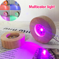 Miniatyrbilde 1 av 8: Trä LED-lysdisplay Base Krystallglass Resin Art Ornament Multicolor light