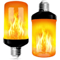 Miniatyrbilde 1 av 5: 2-pakke E27 LED-lys med flammeform og 4 moduser med tyngdekraftsensor