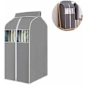 Miniatyrbild 2 av 5: Hängande klädpåse klädpåse Organizer förvaringsväska med klara pvc-fönster Dammtät Cover för kläder Jackor Klänning Garderobsförvaring
