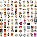 Pikkukuva 4 / 5: 100 One Piece -tarraa Ett stycke