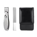 Two-piece stainless steel nail clipper set with leather case{YDE}-FA-