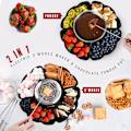 Pikkukuva 4 / 5: 2-in-1 Sähköinen Marshmallow- ja Suklaafonduelaitteisto, Pöytämalli Sisätiloihin, 4 Grillinhaarukkaa, 4 Irrotettavaa Tarjotinta ja 1 Lämpötilan Säädin