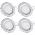 4 x 12V LED Indbyggede Spotlights 3W 3200K Varm Hvid til Campingvogn Båd Autocamper (58-65mm Hul)-FA-