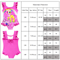 Miniatyrbillede 7 af 7: Pige Rainbow Unicorn Badetøj Badetøj Roserød 100 rosered