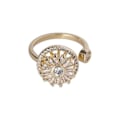 Miniatyrbillede 1 af 5: Angstring Kvinder med Kubisk Zirkonia Blomst Roterbar Justerbar Meditation Stress Relief Ring guld