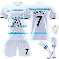 Miniatyrbilde 4 av 5: Chelsea F.C. bortedrakt 22-23 Kante fotballdrakt for barn Aubameyang 9 Med sokker+beskyttelse Aubameyang 9 With socks+protect #16