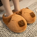 Miniatyrbillede 8 af 8: Tegnede Capybara Varme Tøfler Bløde Anti-Slip Hjemmesko e Plus